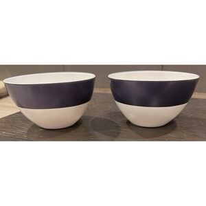 *Two* Lenox KATE SPADE RUTHERFORD CIRCLE NAVY Soup / Cereal bowl, 6",